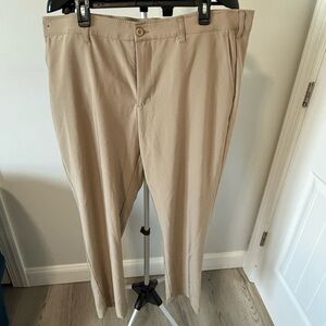 Birdie Bound Golf Pants Mens 40x32 Khaki Performance Tee Pocket Stretch